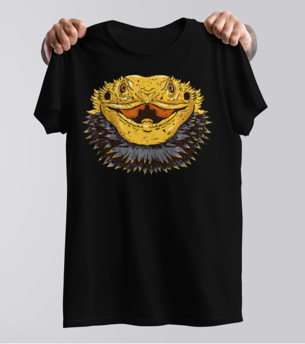 Bearded Dragon Lizard Cool Reptile Yellow Head Detailed T-Shirt