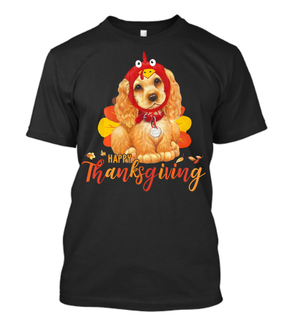 Cocker Spaniel Turkey Costume Happy Thanksgiving T-Shirt