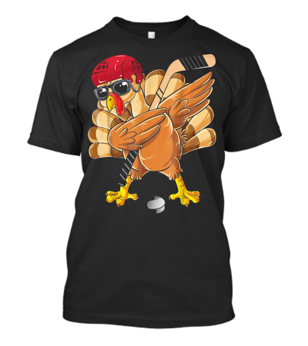 Turkey Dabbing With Hockey Stick And Helmet T-Shirt