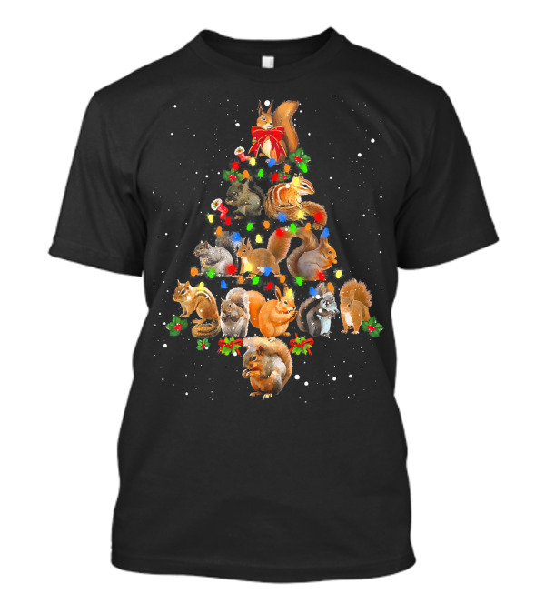 Squirrel Christmas Tree With Festive Holiday Decor T-Shirt