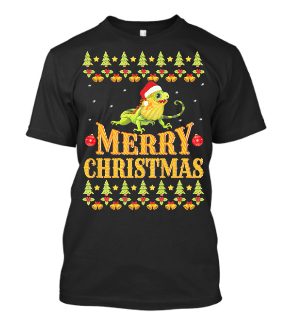 Merry Christmas Bearded Dragon Funny Lizard Santa Hat T-Shirt