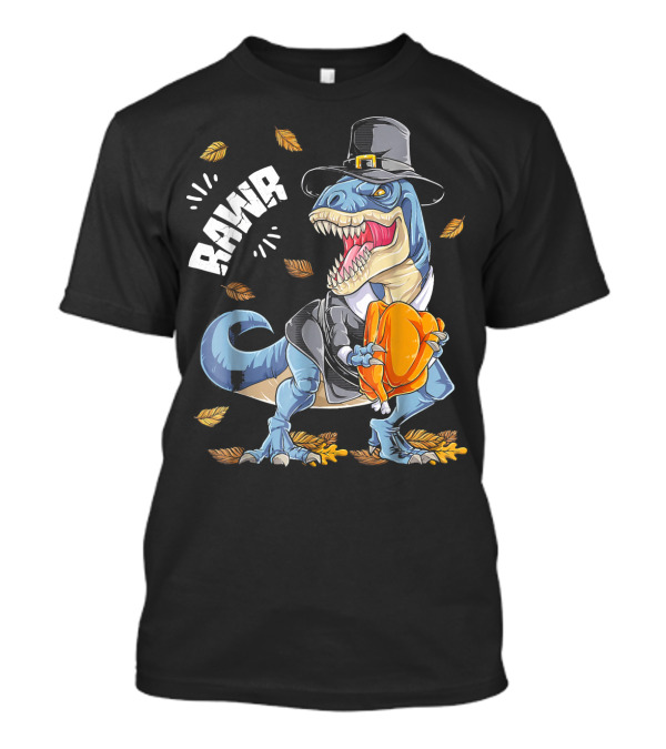 RAWR Dinosaur Thanksgiving Boys Rex Pilgrim Hat T-Shirt