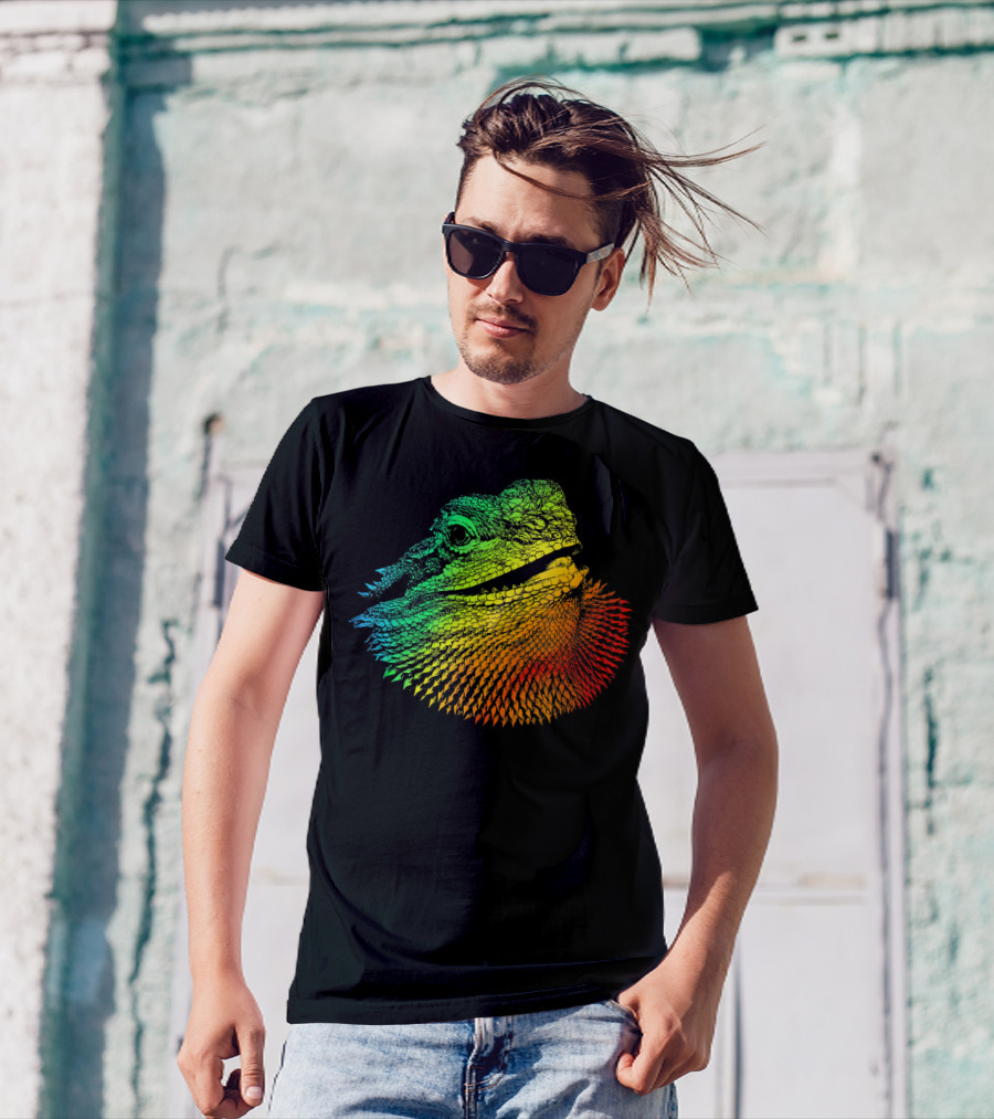 BEARDED DRAGON Rainbow Colors T-Shirt