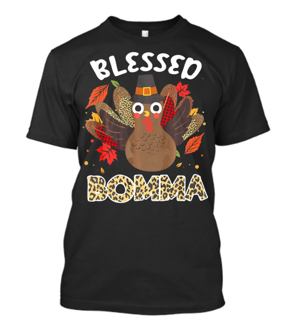 Blessed Bomma Turkey Thanksgiving Grandma T-Shirt