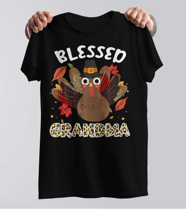 Blessed Grandma Thanksgiving Turkey Grandma T-Shirt