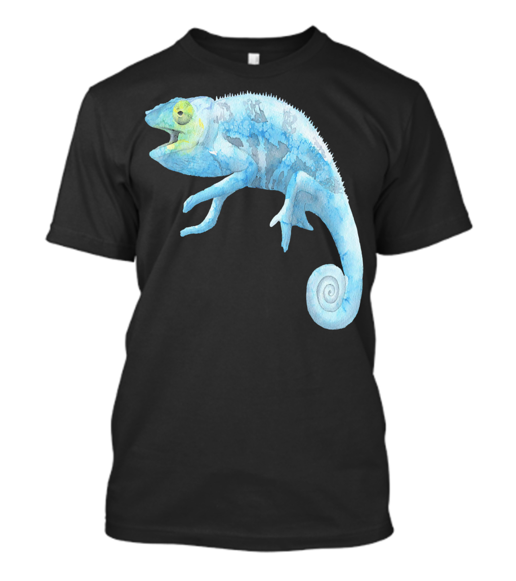 Blue Lizard Watercolor Chameleon T-Shirt