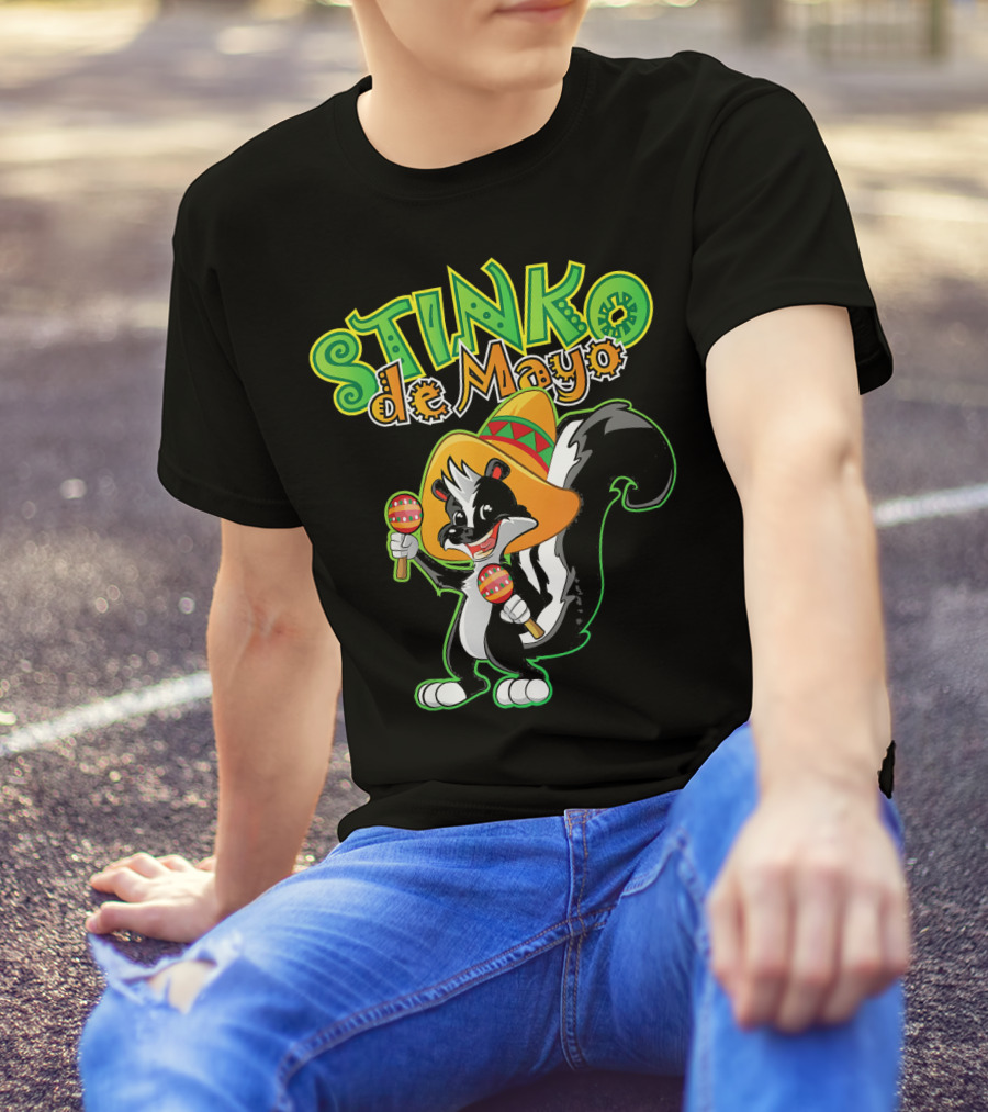 Stinko De Mayo Skunk Funny Mexico T-Shirt