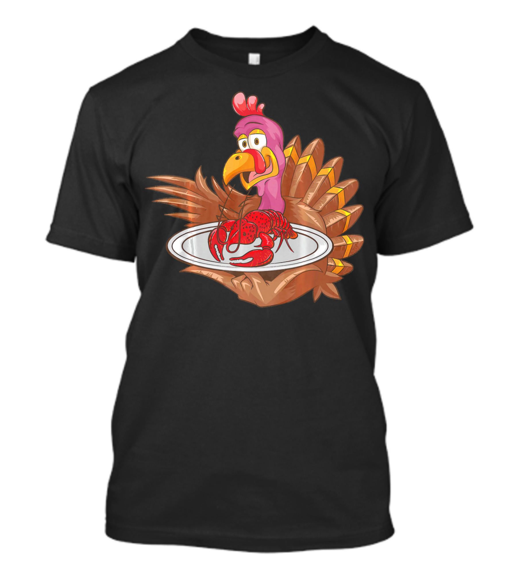Cool Turkey Serving Lobster Funny Thank Creature T-Shirt