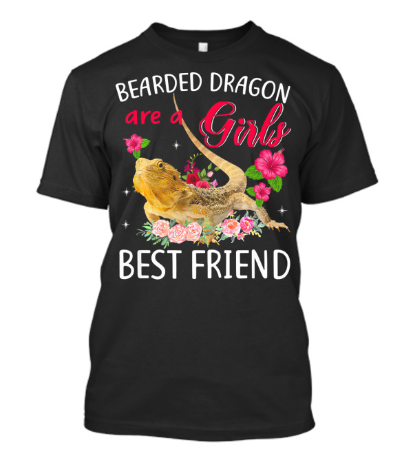 Bearded Dragon Are A Girls Best Friend With Flowers T-Shirt