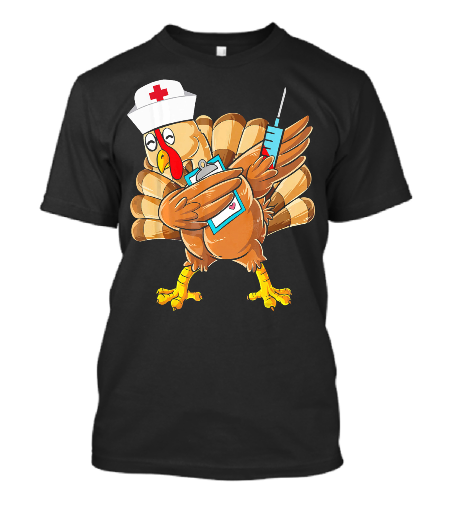 Dabbing Turkey Nurse With Syringe And Clipboard T-Shirt