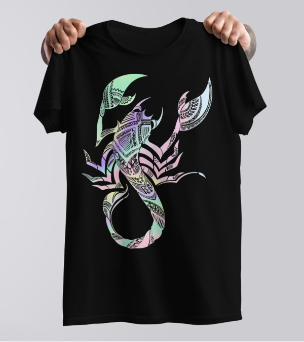 COLORFUL TRIBAL SCORPION ETHNIC PATTERN PASTEL NEON VIBRANT T-Shirt