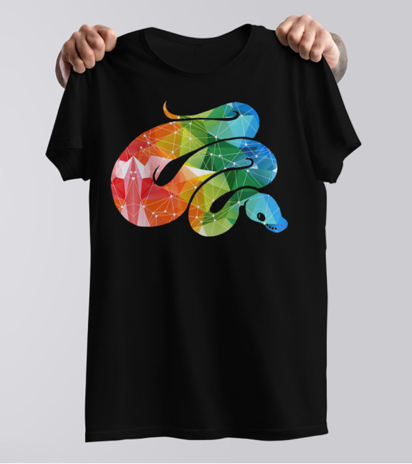 Rainbow Geometric Ball Python Pattern Ball Python T-Shirt