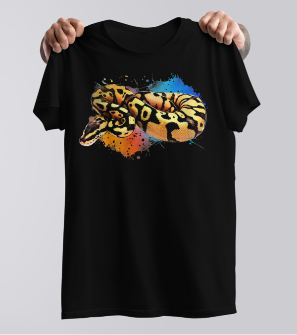 Ball Python Watercolor Reptile Keeper Snake Art Vibrant Colors T-Shirt