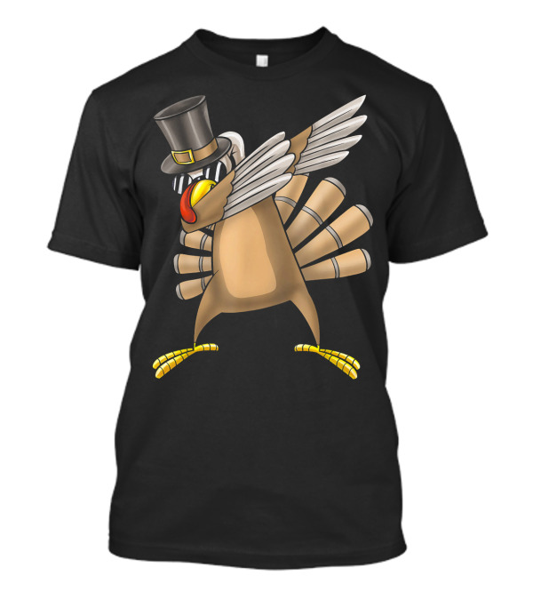 Dabbing Turkey With Top Hat And Sunglasses T-Shirt