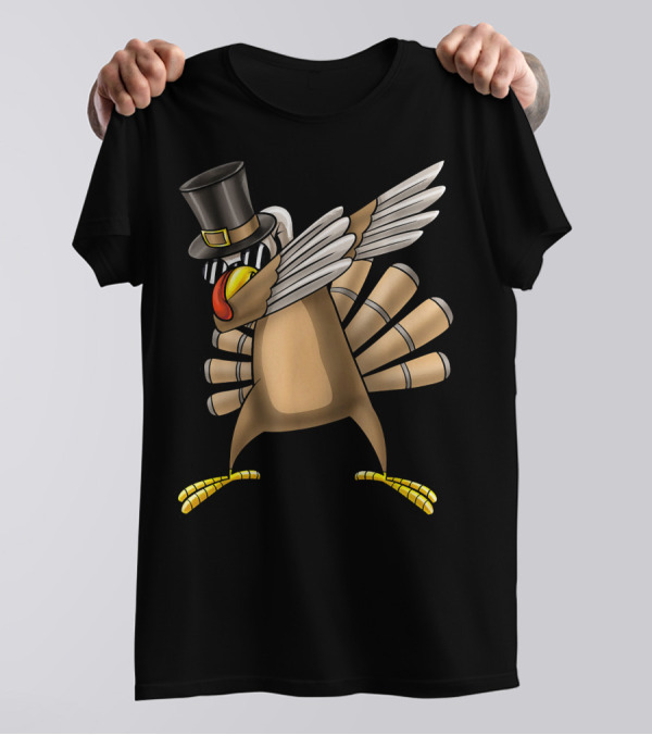 Dabbing Turkey With Top Hat And Sunglasses T-Shirt