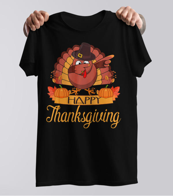 Happy Thanksgiving Dabbing Turkey T-Shirt