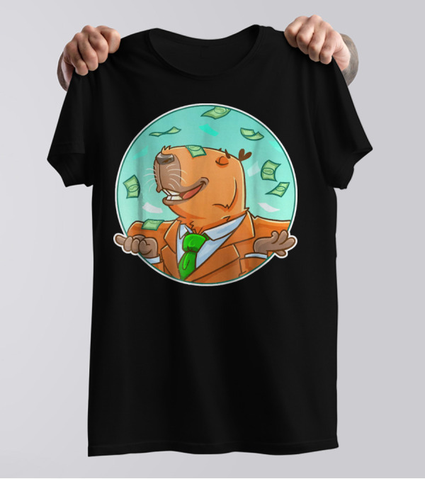 Capybara Business Windfall Cute Guinea T-Shirt