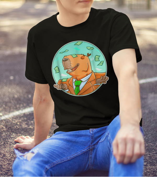 Capybara Business Windfall Cute Guinea T-Shirt