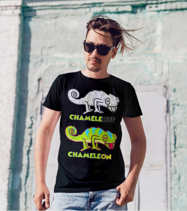 Chameleon Lizard Funny Pun Chameleon Off Chameleon On T-Shirt