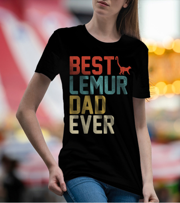Best LEMUR Dad Ever Vintage Retro T-Shirt