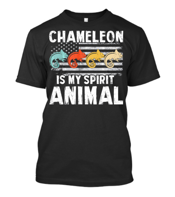Chameleon Is My Spirit Animal American Flag T-Shirt