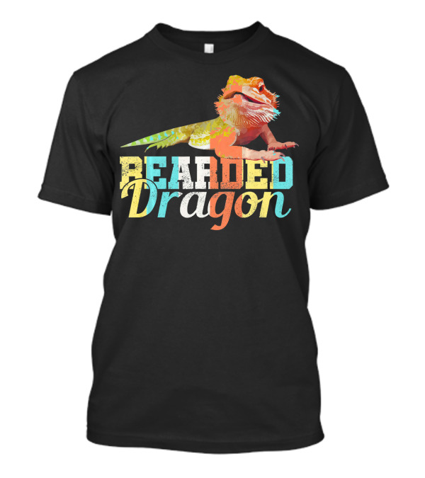Bearded Dragon Vintage Retro Reptile Lovers Colorful T-Shirt