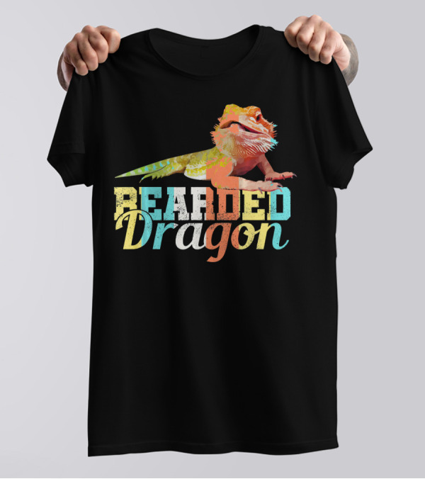 Bearded Dragon Vintage Retro Reptile Lovers Colorful T-Shirt