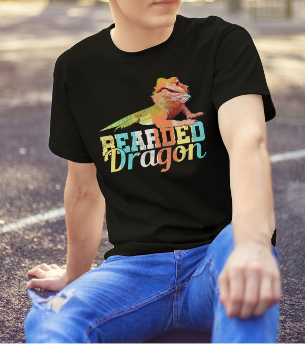 Bearded Dragon Vintage Retro Reptile Lovers Colorful T-Shirt