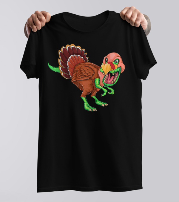 Dinosaur Turkey Thanksgiving Funny Gobble Mashup T-Shirt