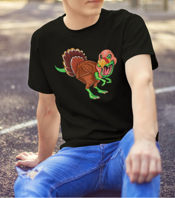 Dinosaur Turkey Thanksgiving Funny Gobble Mashup T-Shirt