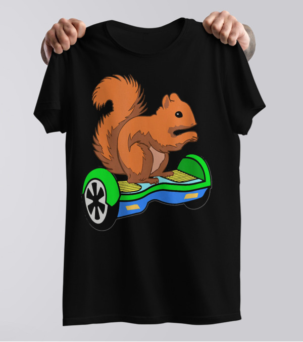 Cute Squirrel Riding Hoverboard Electric Scooter T-Shirt