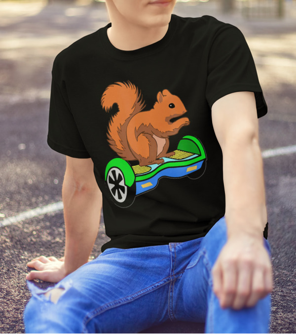 Cute Squirrel Riding Hoverboard Electric Scooter T-Shirt
