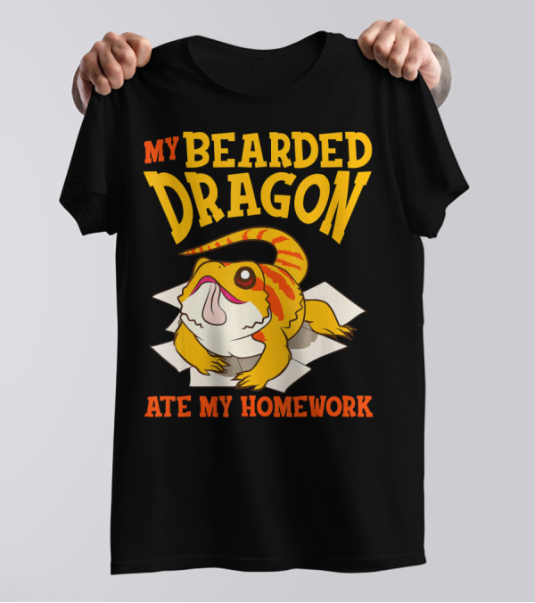 My Bearded Dragon Ate My Homework Cute Beardie Lizard T-Shirt