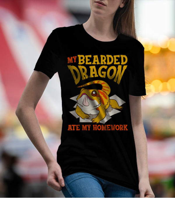 My Bearded Dragon Ate My Homework Cute Beardie Lizard T-Shirt