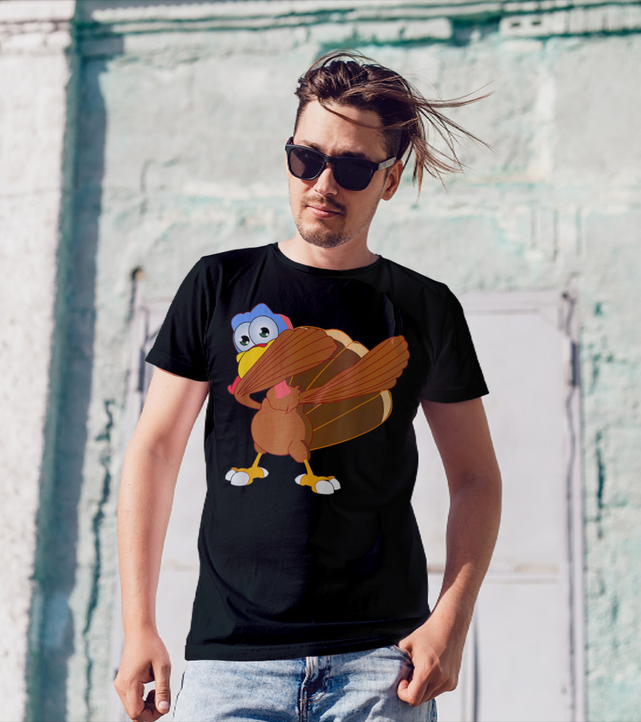 Thanksgiving Turkey Doing The Dab Dance Fun Holiday Gesture T-Shirt