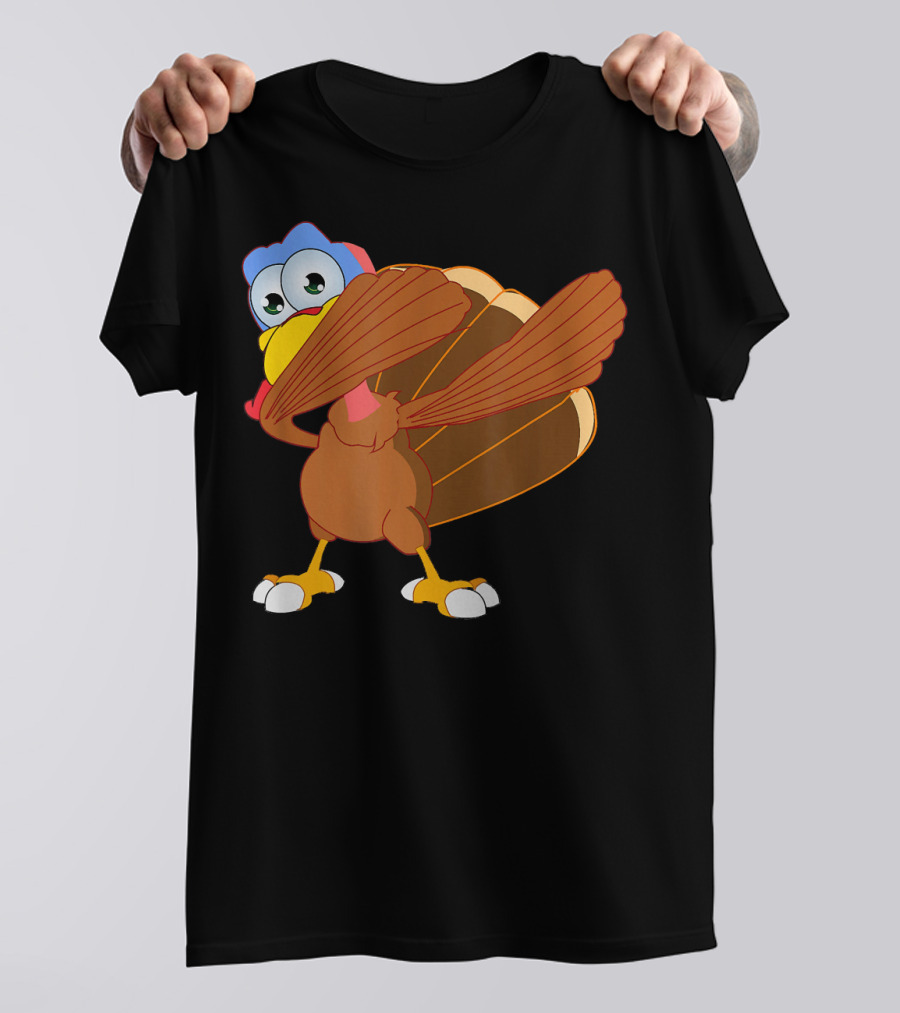 Thanksgiving Turkey Doing The Dab Dance Fun Holiday Gesture T-Shirt