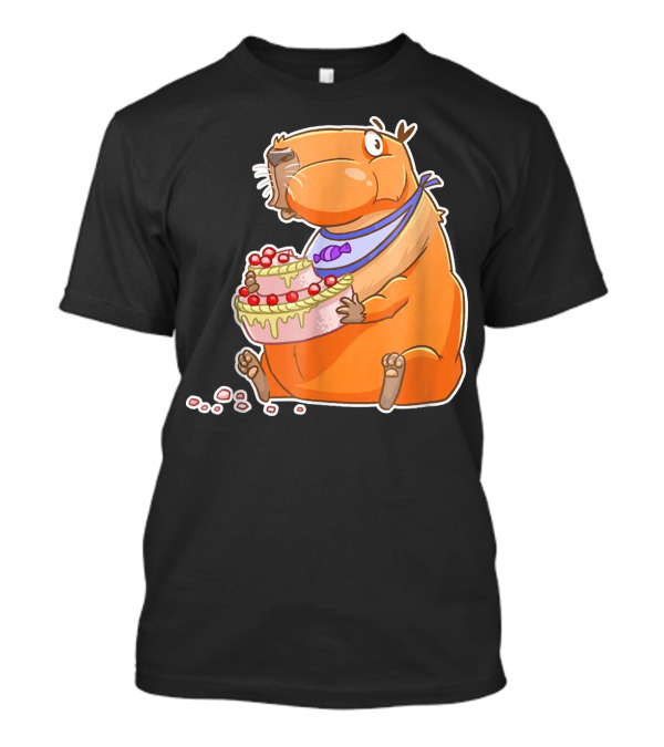 Capybara Birthday Cute Guinea Cake T-Shirt