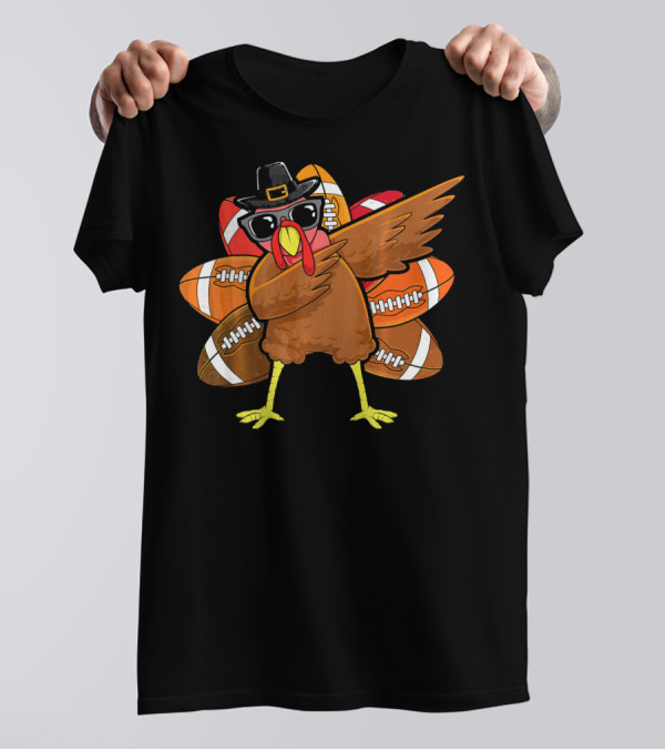 Dabbing Turkey Football Thanksgiving Dab T-Shirt