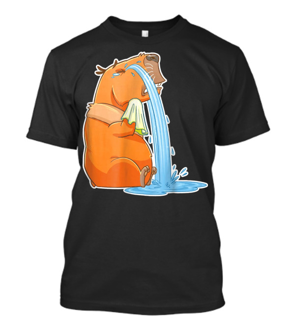 Capybara Crying Cute Guinea Puddle Of Tears T-Shirt