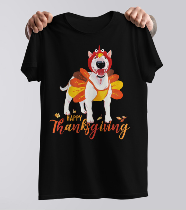 Happy Thanksgiving Bull Terrier Turkey Costume T-Shirt