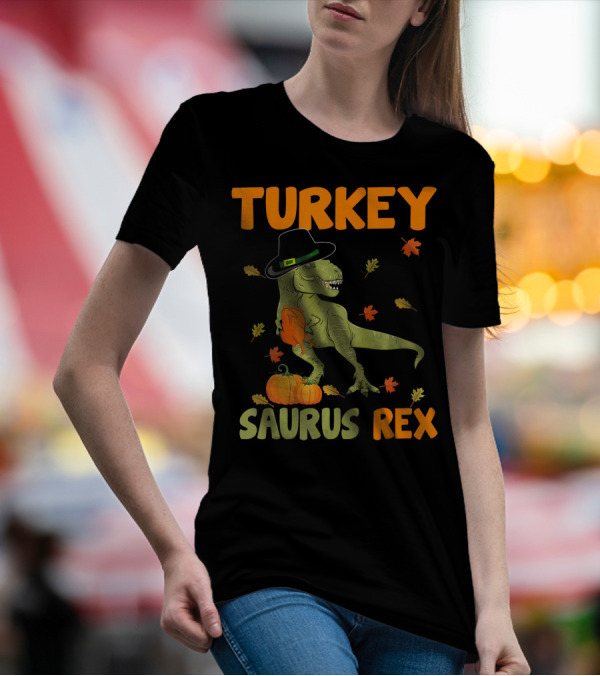 Turkey Saurus Rex Dinosaur Thanksgiving T-Shirt