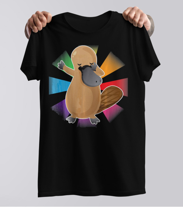 Dabbing Platypus Rainbow Dance T-Shirt