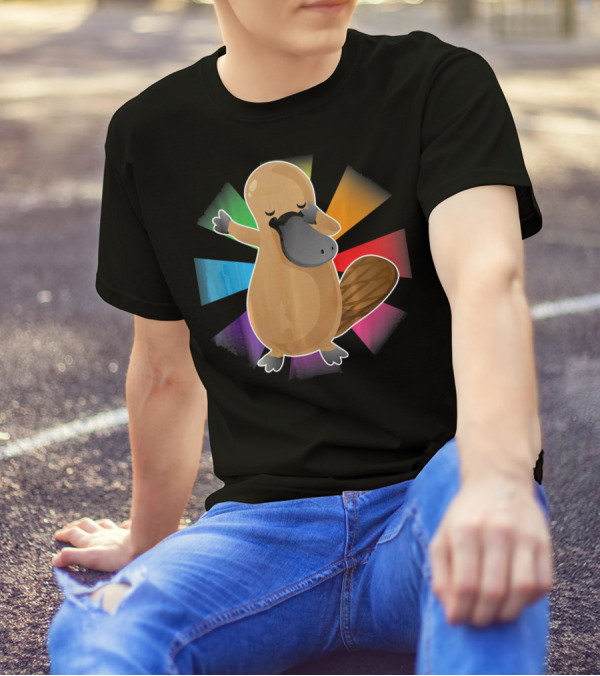 Dabbing Platypus Rainbow Dance T-Shirt