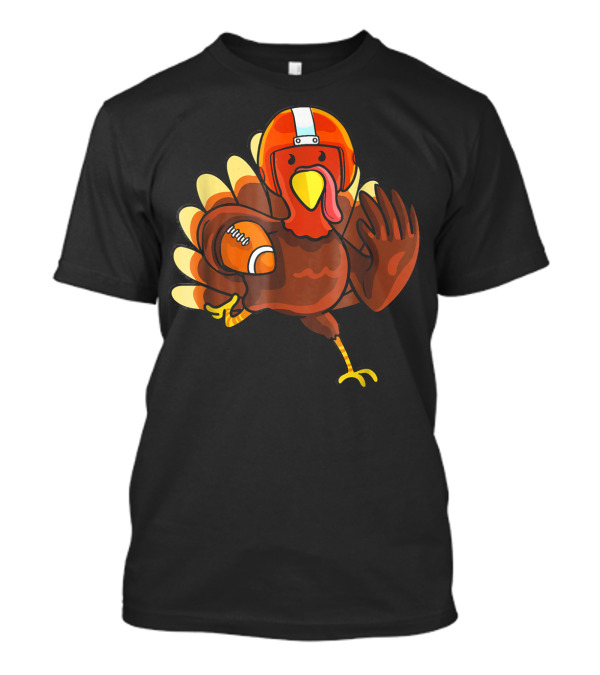 Cute Turkey Football Player With Helmet And Ball T-Shirt