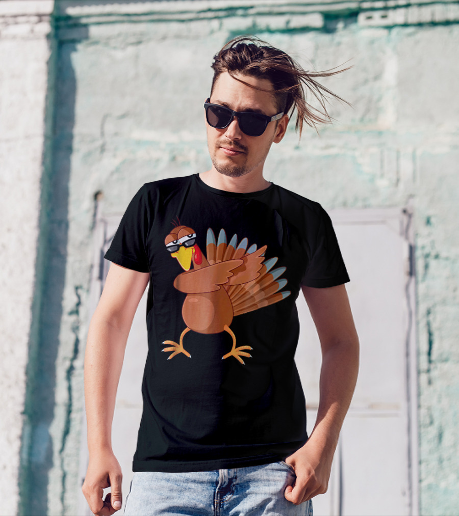 Dabbing Turkey Thanksgiving Party Fun T-Shirt