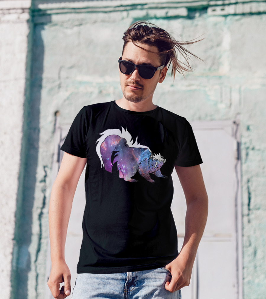 Cosmic Skunk Dinosaur Funny Anim Space Nebula T-Shirt