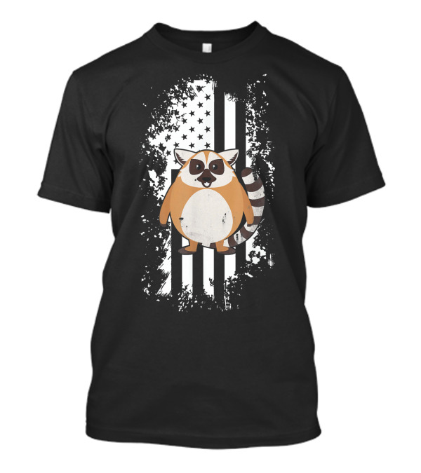 Distressed American Flag Lemur T-Shirt