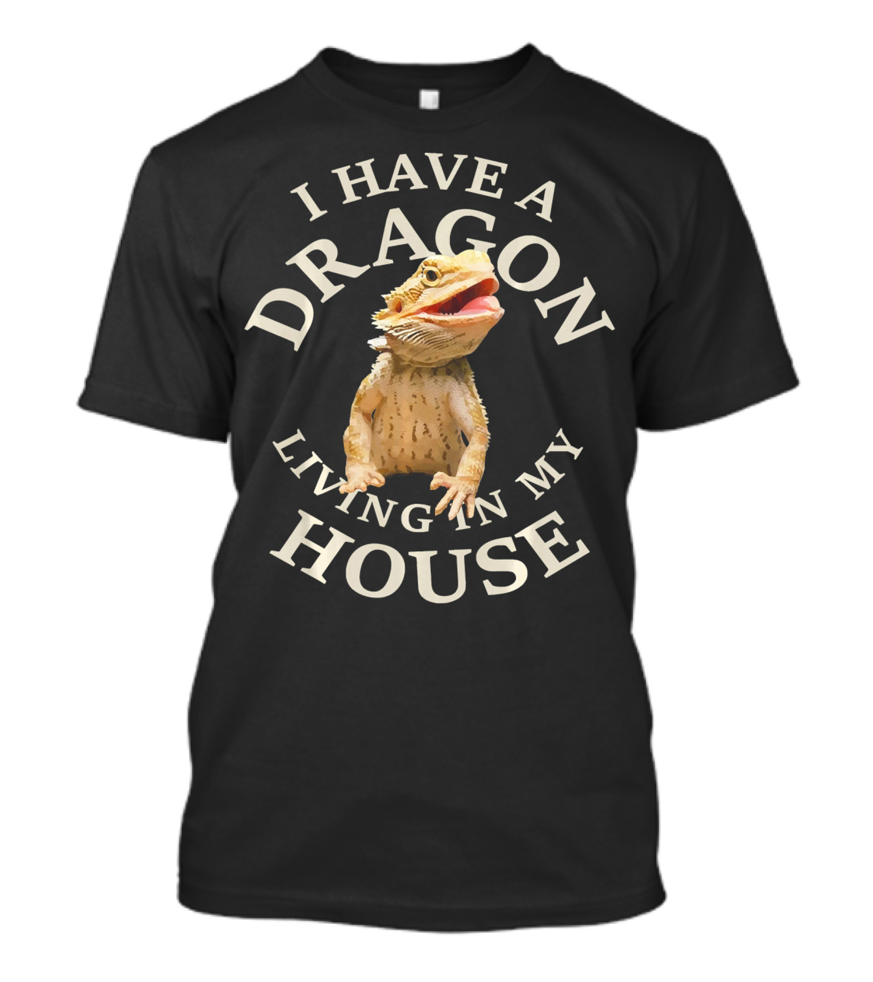 I Have A Dragon Living In My House Bearded Dragon Youth Lizard T-Shirt