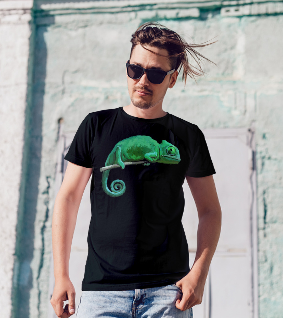 Chameleon Chamaeleon Lizard Green Reptile T-Shirt