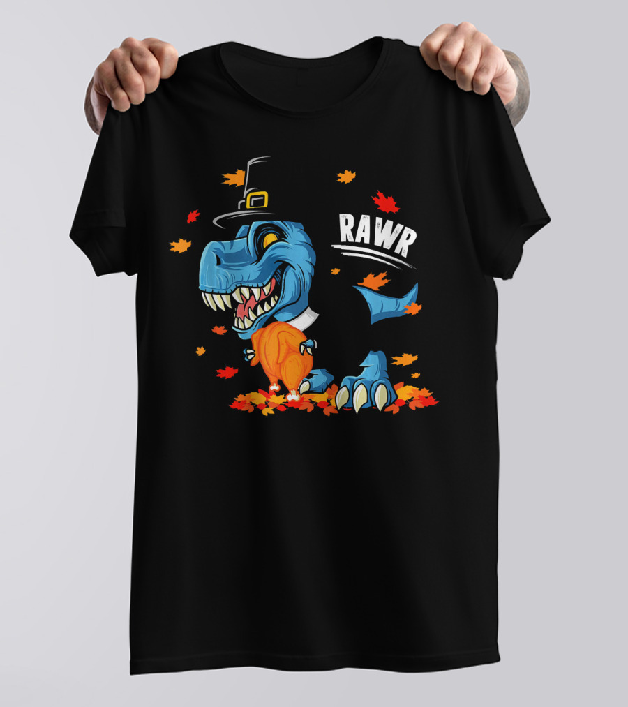 RAWR Dinosaur Rex Pilgrim Turkey Feast T-Shirt